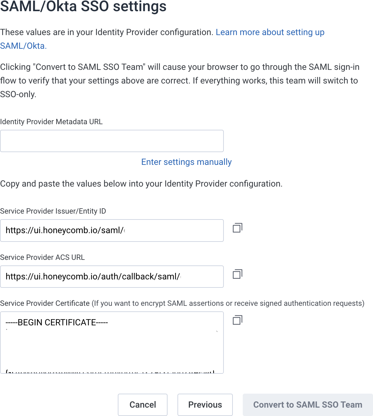 Gather Honeycomb settings