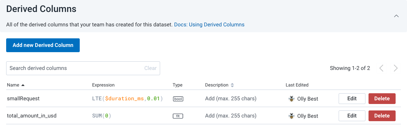 Edit calculated field