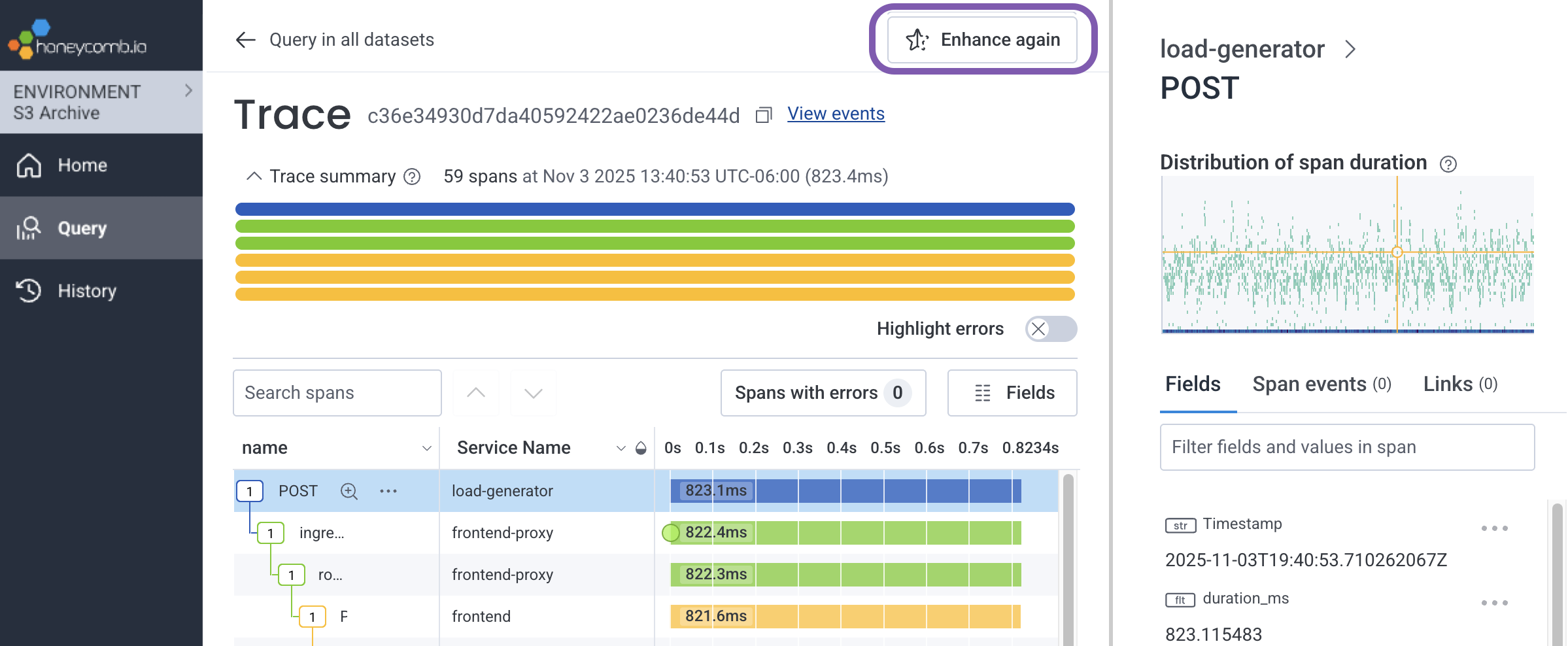 Screenshot of Trace needing Enhance Again
