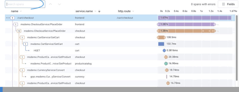 Trace View Search