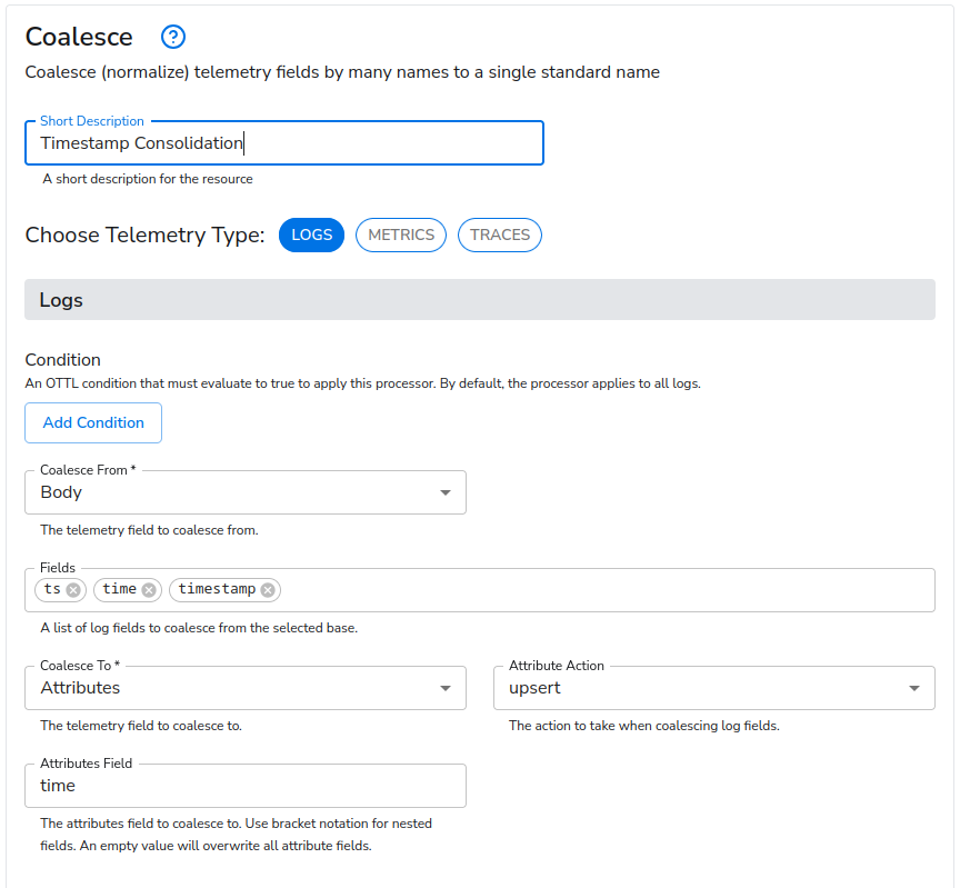 Honeycomb Docs - Coalesce Field - Timestamps