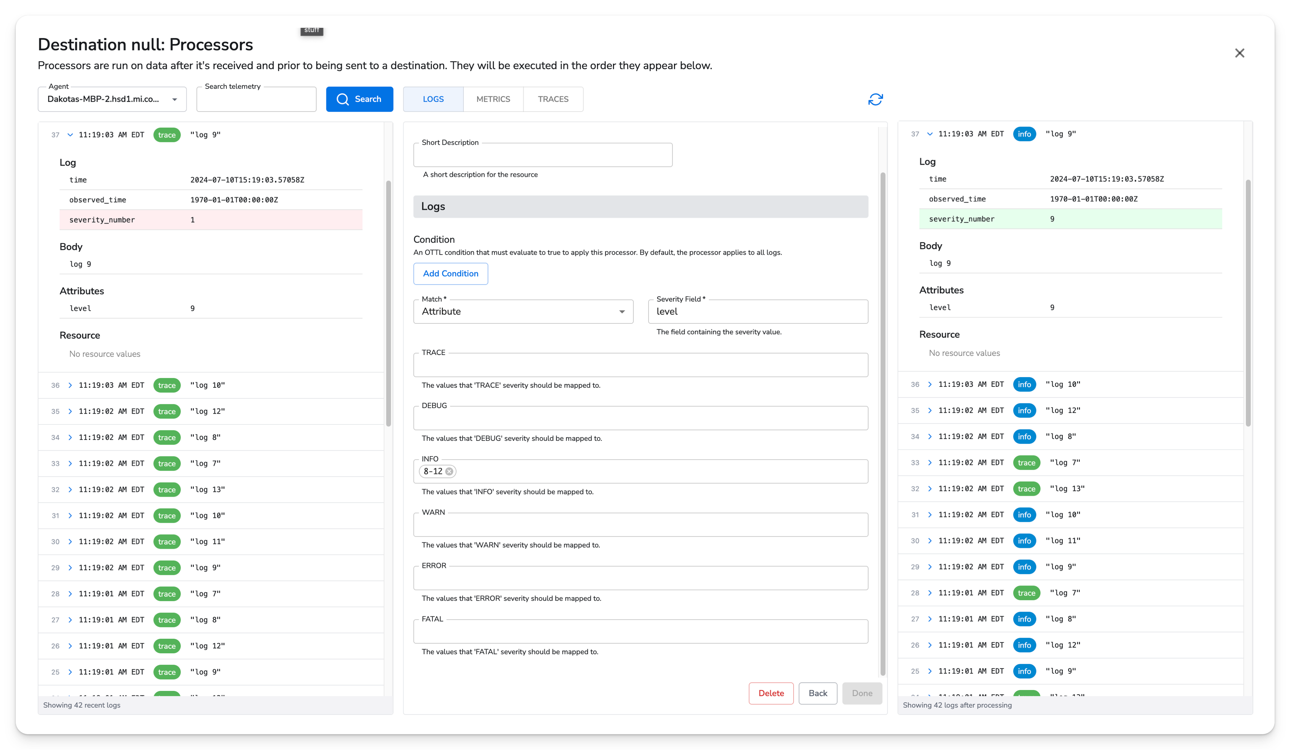 Honeycomb Docs - Parse Severity - Number Range