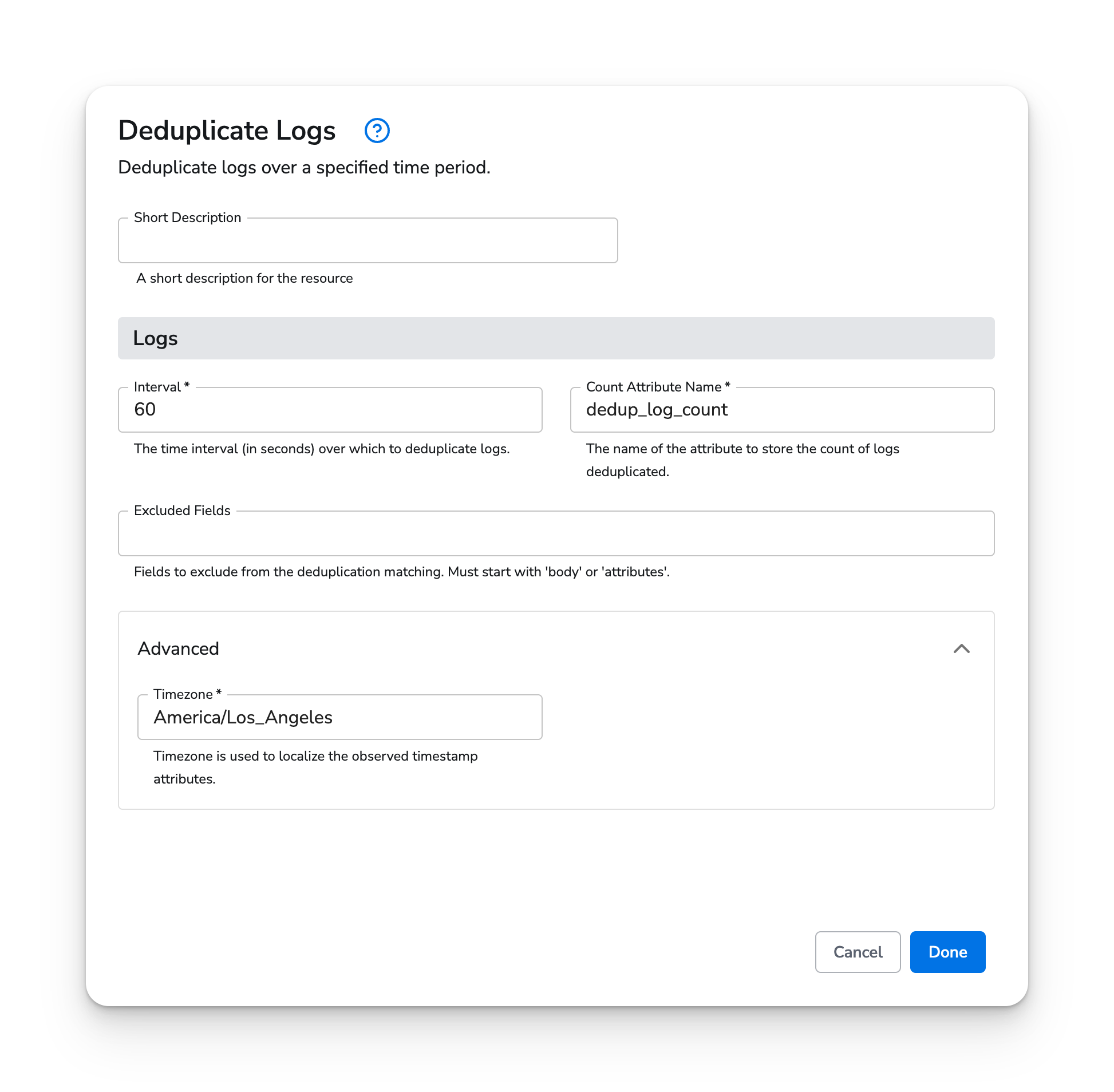 Honeycomb Docs - Deduplicate Logs - image 1