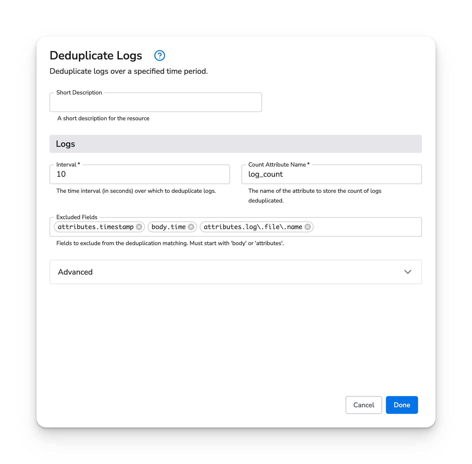 Honeycomb Docs - Deduplicate Logs - image 2