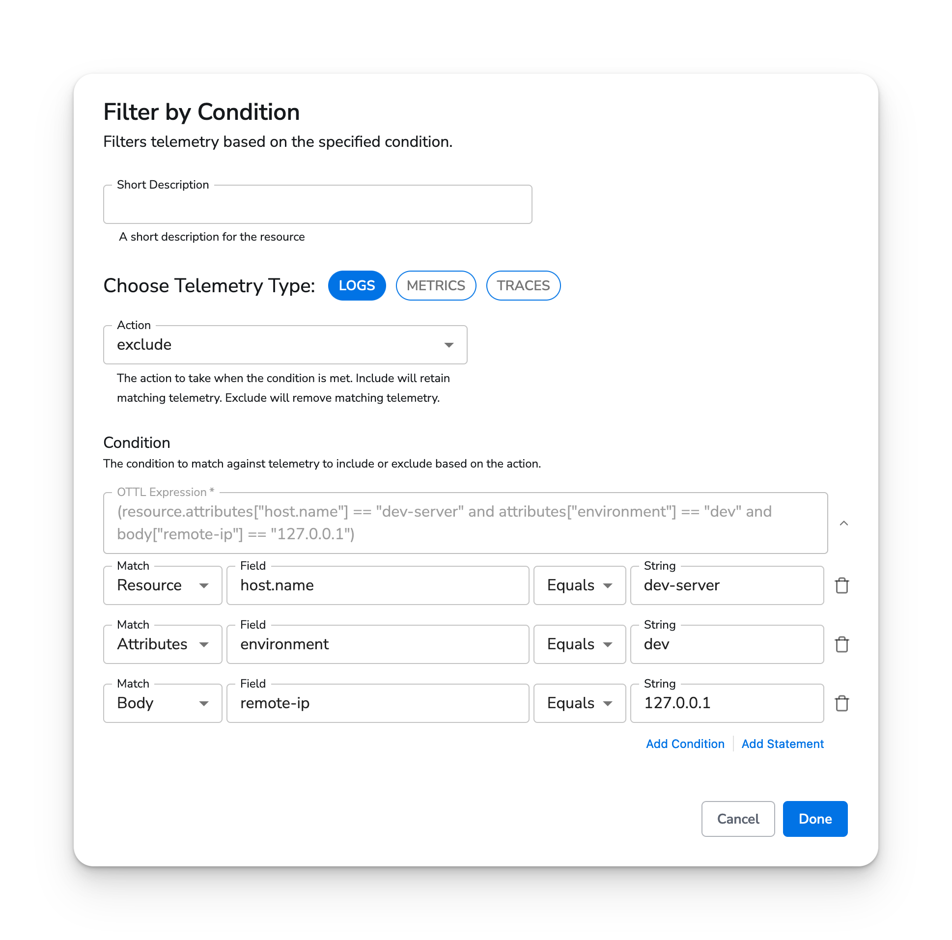 Honeycomb Docs - Filter by Condition