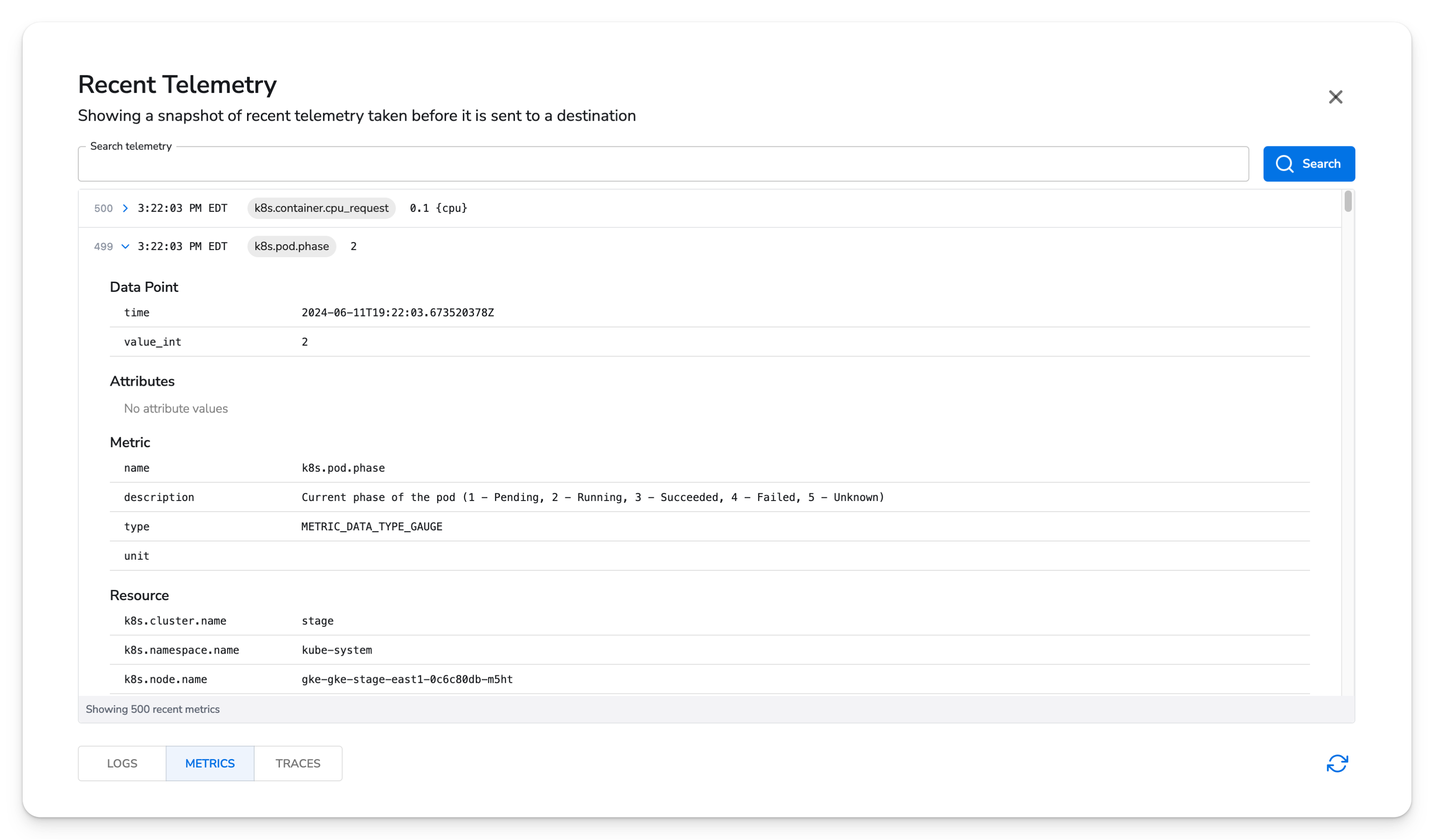 Honeycomb Docs - Kubernetes Cluster Metrics - image 2