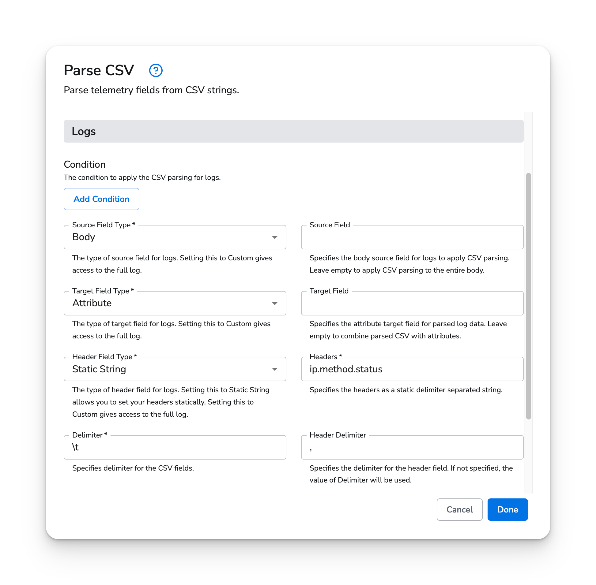 Honeycomb Docs - Parse CSV - image 1