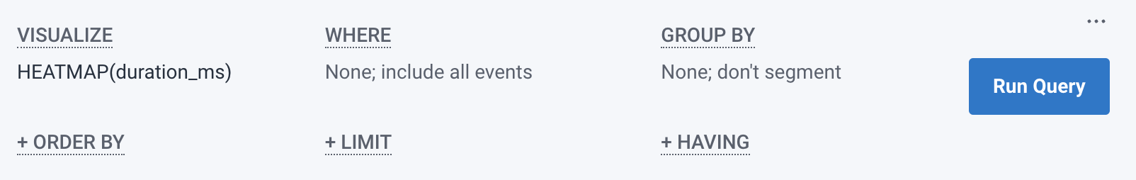 Query Builder with VISUALIZE heatmap with the Run Query button