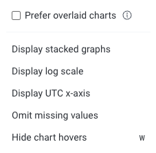 First set of Graph Settings menu