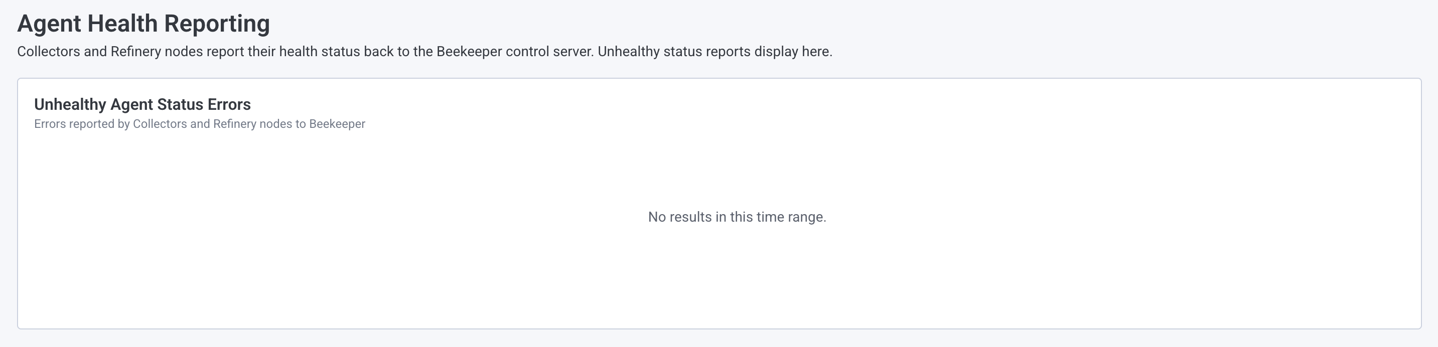 Screenshot showing the Agent Health charts on the Pipeline Health page