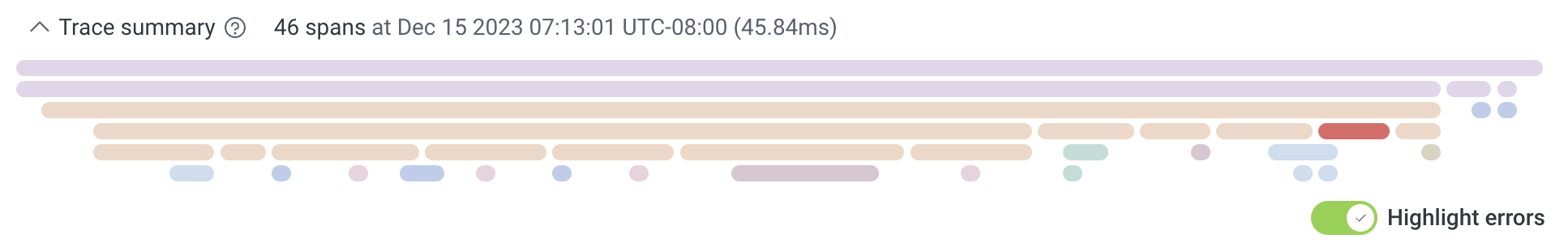 Highlight errors in the summary