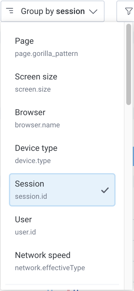 Control for grouping data.