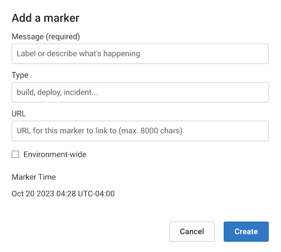 Screenshot illustrating the 'Add a Marker' dialog box
